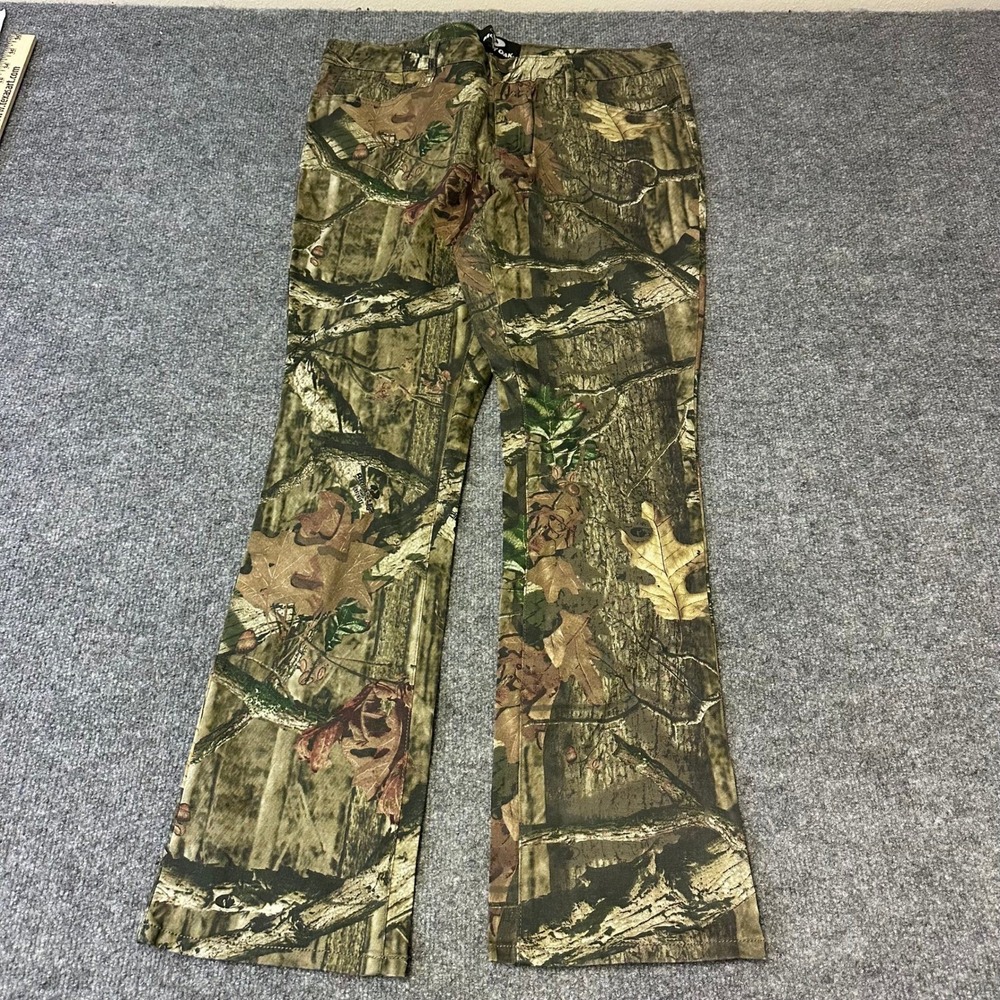 Mossy Oak Pants Womens Size 12 Camouflage Brown Green Stretch Straight Leg Camo